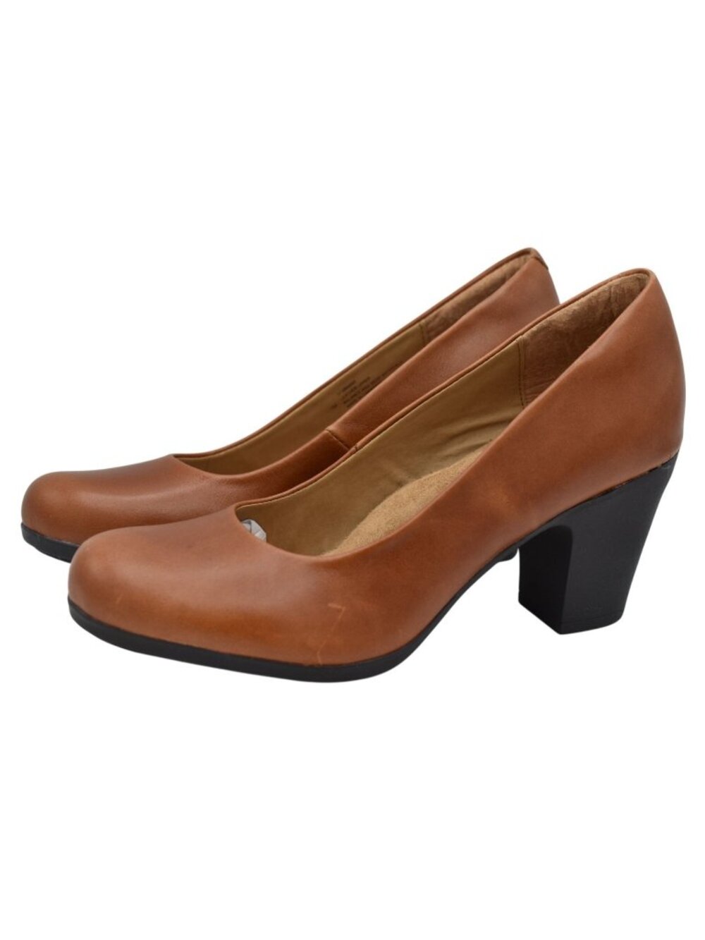 Sofft Womens Size 10 Nasia Cork Brown Tan Slip On Heeled Pumps‎ Shoes
